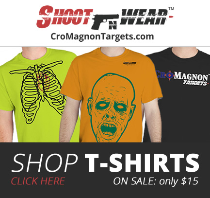 Shoot N Wear Cro-Magnon Targets Zombie T-shirts